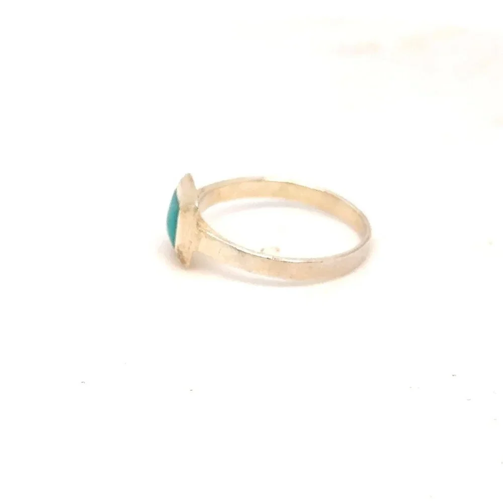 Silver 925 Square Turquoise‎ Color Ring
